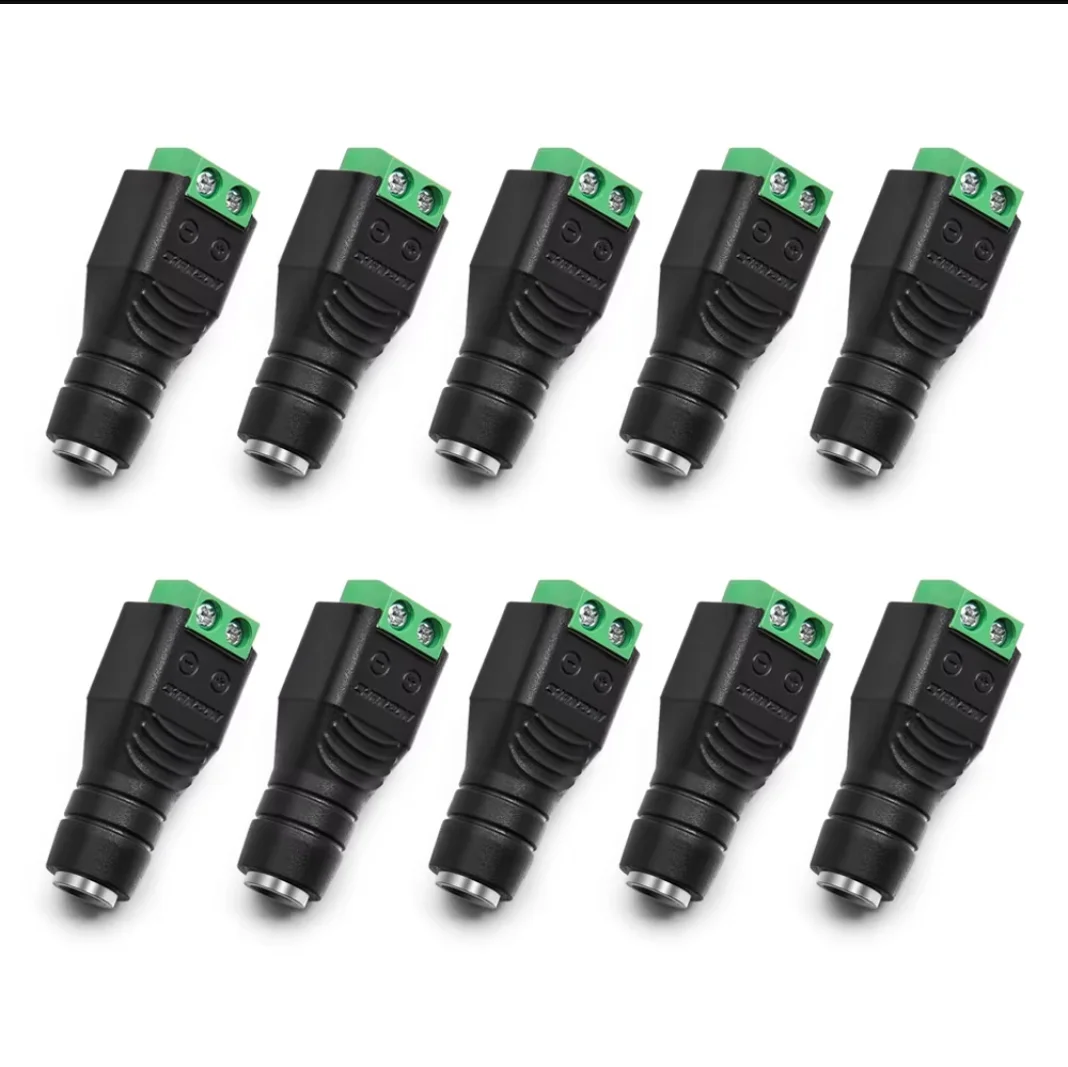 5 Pairs Green Terminal Push-Button DC Power Plugs