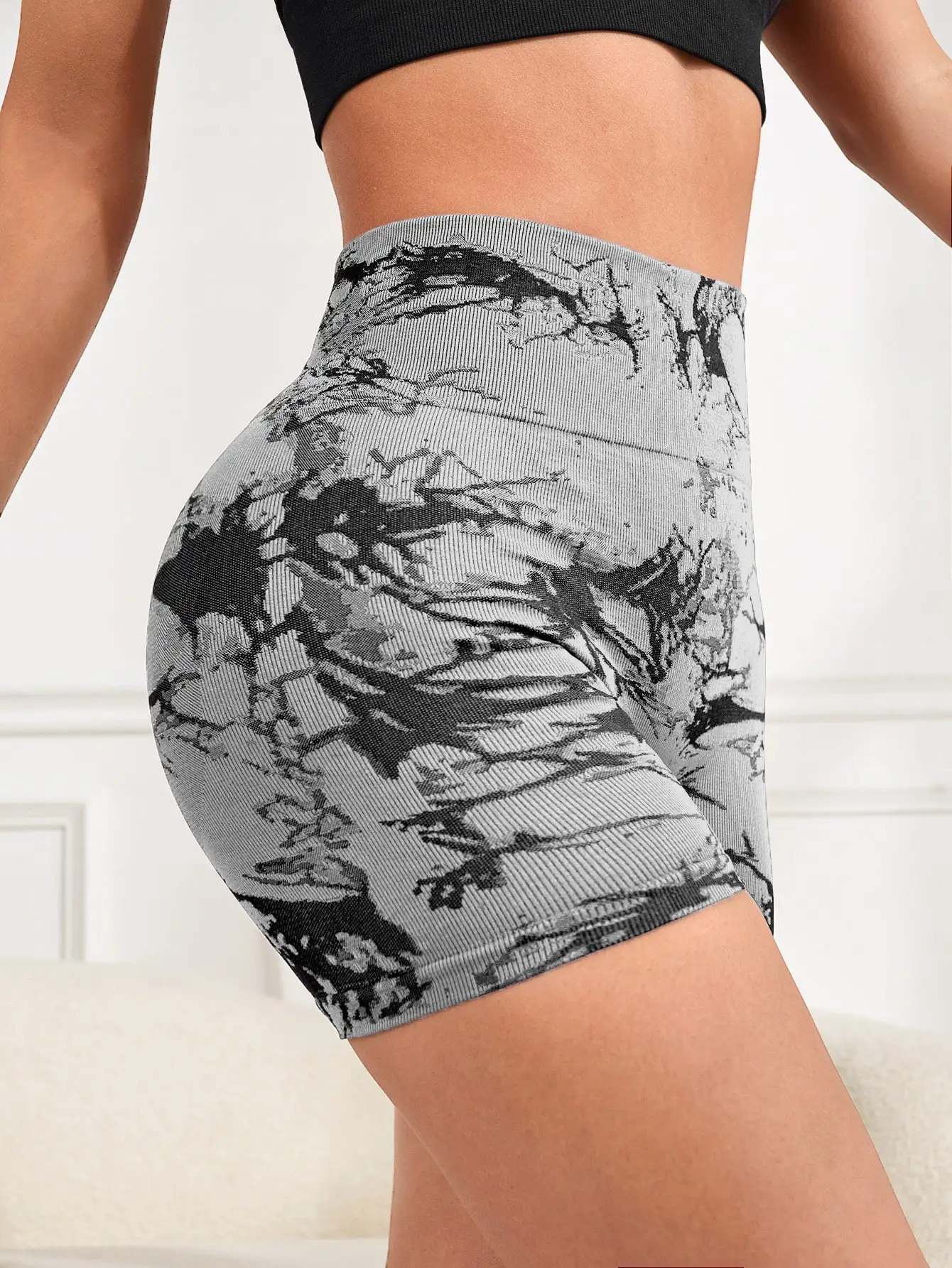 Workout Shorts Yoga Shorts Sports Shorts Running Shorts Seamless Shorts Tie-dye High-waisted Seamless Peach-butt Yoga Shorts Suitable For Gym Training And Outdoor Cycling Sports Women's Sportswear