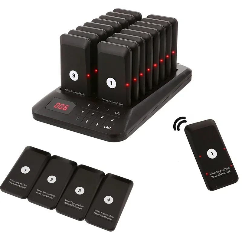 

Restaurant Pager Buzzer Wireless Call To 16 Receivers Clinic Queuing System