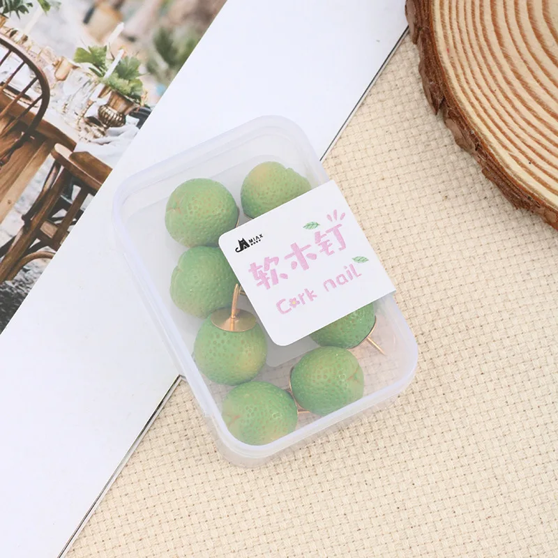 6/8pcs Orange Cork Nails Picture Thumbtack Cork Board Push Pins Notices Push Nails Kindergarten Hooks Large Head Wall Pin