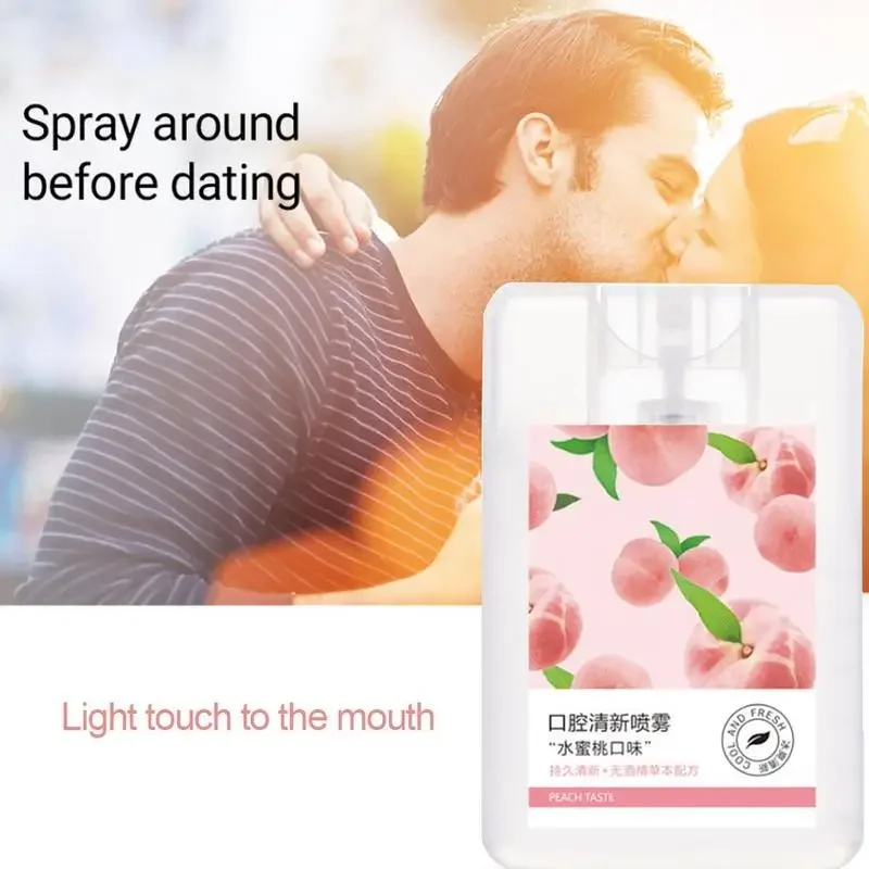 Honey Peach Spray Breath Freshener Mouth Spray Odor Remove Bad Treatment Refresher Fresh Breath Smoke