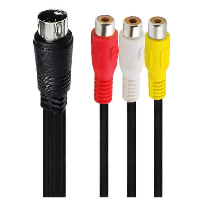 Fdit câble MINI DIN 9 broches mâle vers 3 RCA femelle Câble MINI DIN 9  broches vers 3 RCA Câble adaptateur vidéo MINI DIN 9 - Cdiscount TV Son  Photo