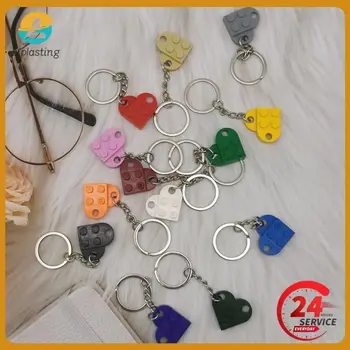 귀여운 러브 하트 빌딩 블록 키체인, 하트 다채로운 키링 세트, 브릭 키체인, 러브 하트 브릭 키링, 쥬얼리 선물 장난감