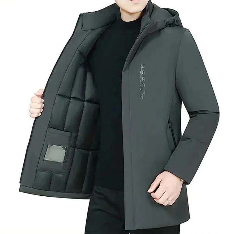 최고급 2021 겨울 브랜드 캐주얼 패션 롱 파카 남성용 윈드 브레이커 자켓, 후드 남성 의류 야외 방수 브랜드