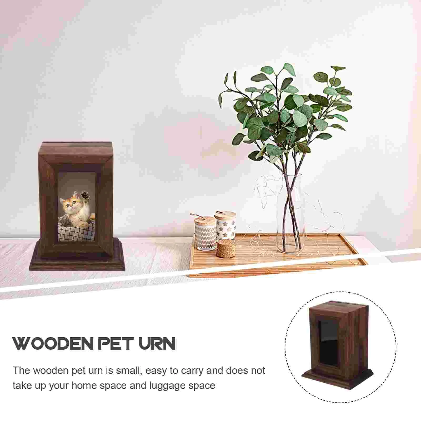 Pet Ashes Cremation Urn Dog Memorial Cinerary Casket Cat Ash Wooden Box