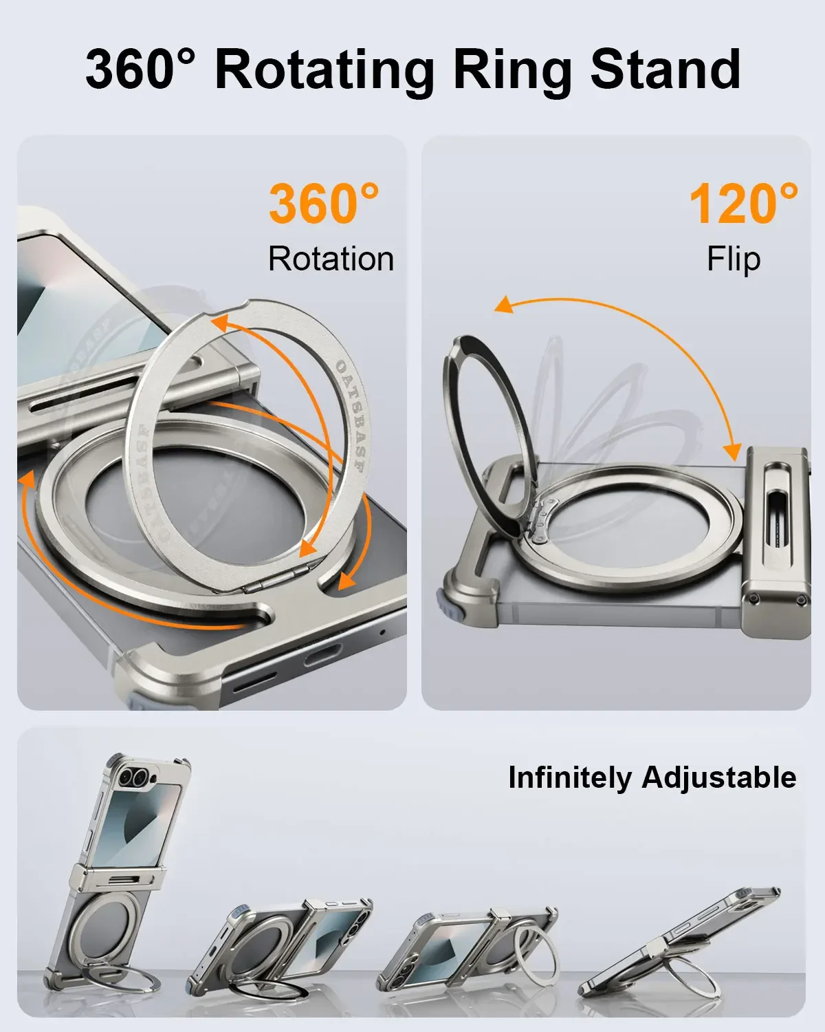 Eary for Samsung Galaxy Z Flip 7 6 Case with MagSafe 360°Rotatable Magnetic Kickstand Wireless Charging Anti Scratch Phone Cover