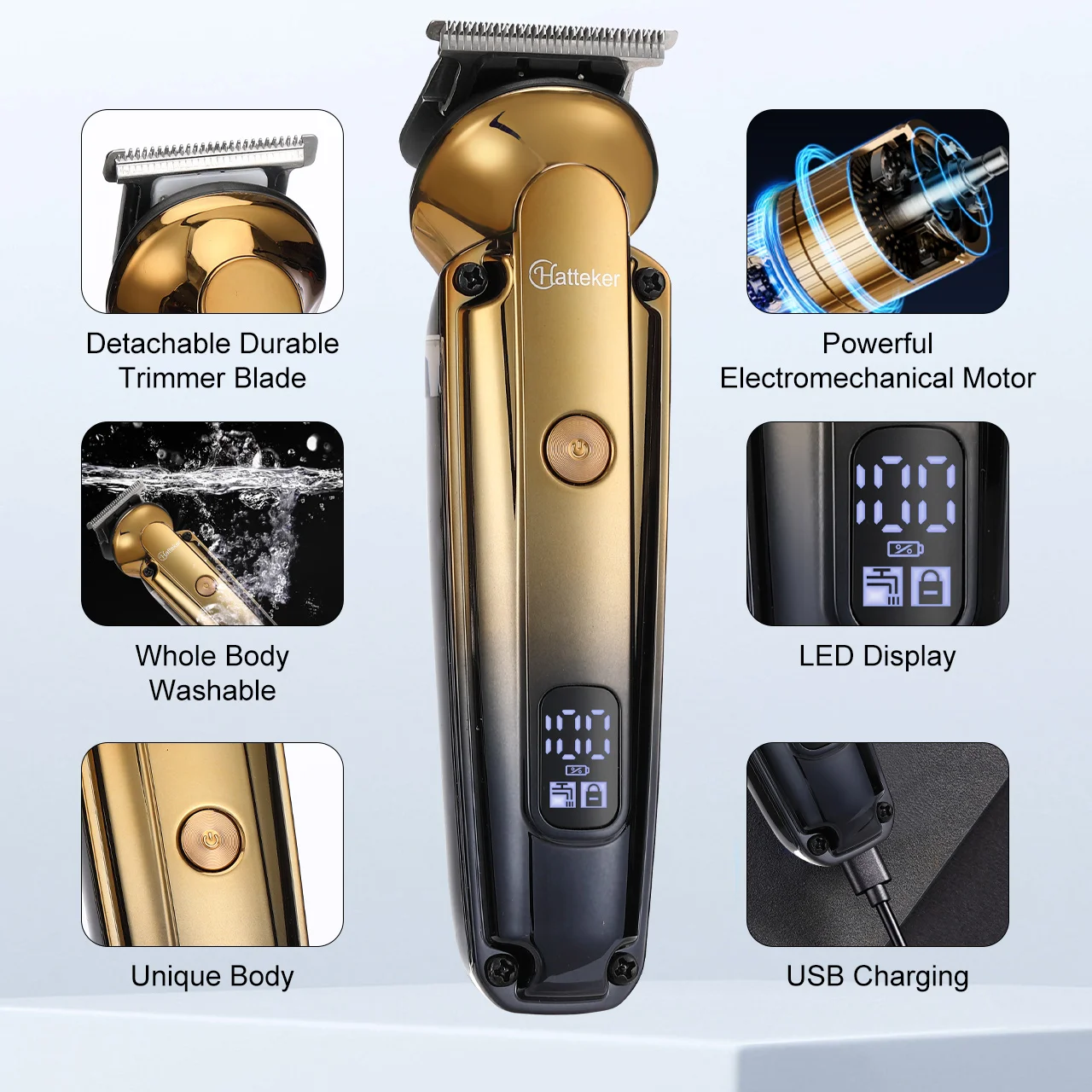 Hair Beard Trimmer for Men, Professional T Liners Clippers for Men, Mens Cordless Barber Clippers, Zero Gapped Grooming 2