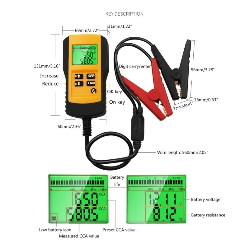 12V 배터리 부하 테스터 자동차 Autocycle-해양 발전기 분석기 진단 도구 고품질