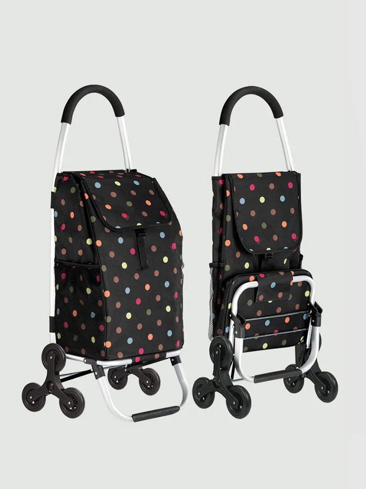 Hand-pulled luggage cart Climbing stairs Shopping cart Foldable trolley truck Luggage trailer