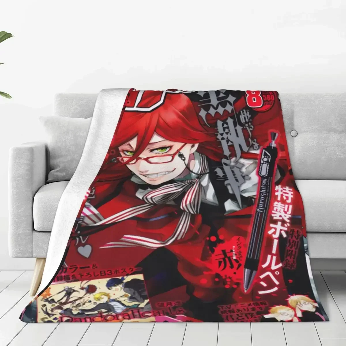 

Black Butler Magazine Blankets Coral Fleece Plush Summer Air Conditioning Lightweight Throw Blanket for Bed Office Quilt