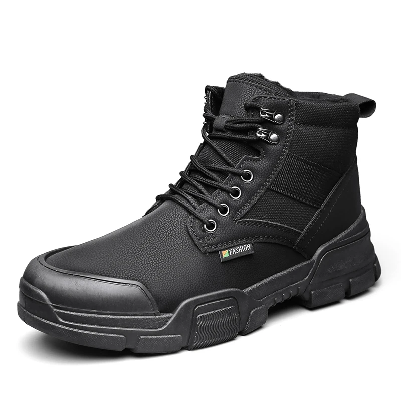 

High Top Boots Men Leather Shoes Fashion Motorcycle Ankle Military Boots 2023 Men Winter Boots Man Shoes Fashion Botas Hombre