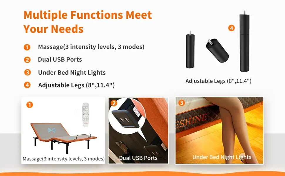 massage, anti-sore, adjustable beds