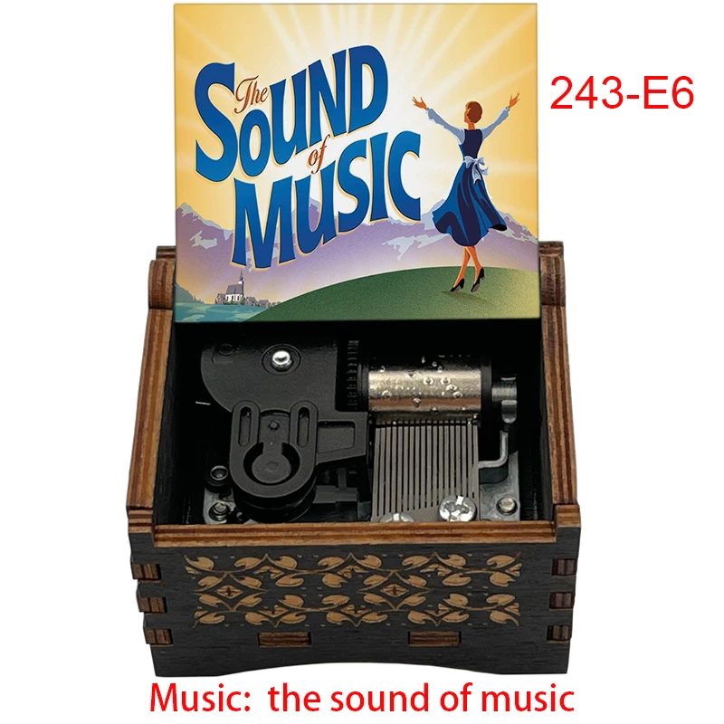 Charming Wooden Music Box with Famous Movie Melody