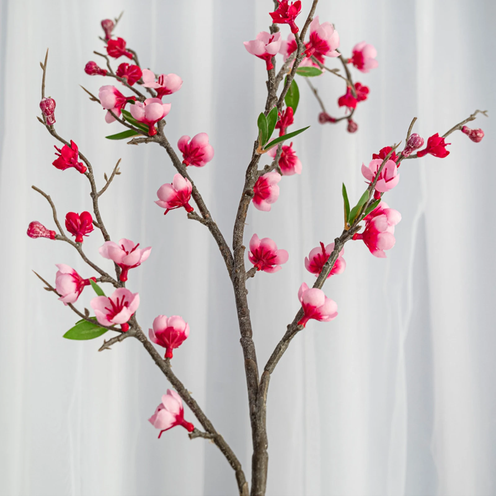 

5-Fork Simulation Peach Blossom Branches Desktop Vases Flower Arrangement Accessories Wedding Party Home Living Room Decor