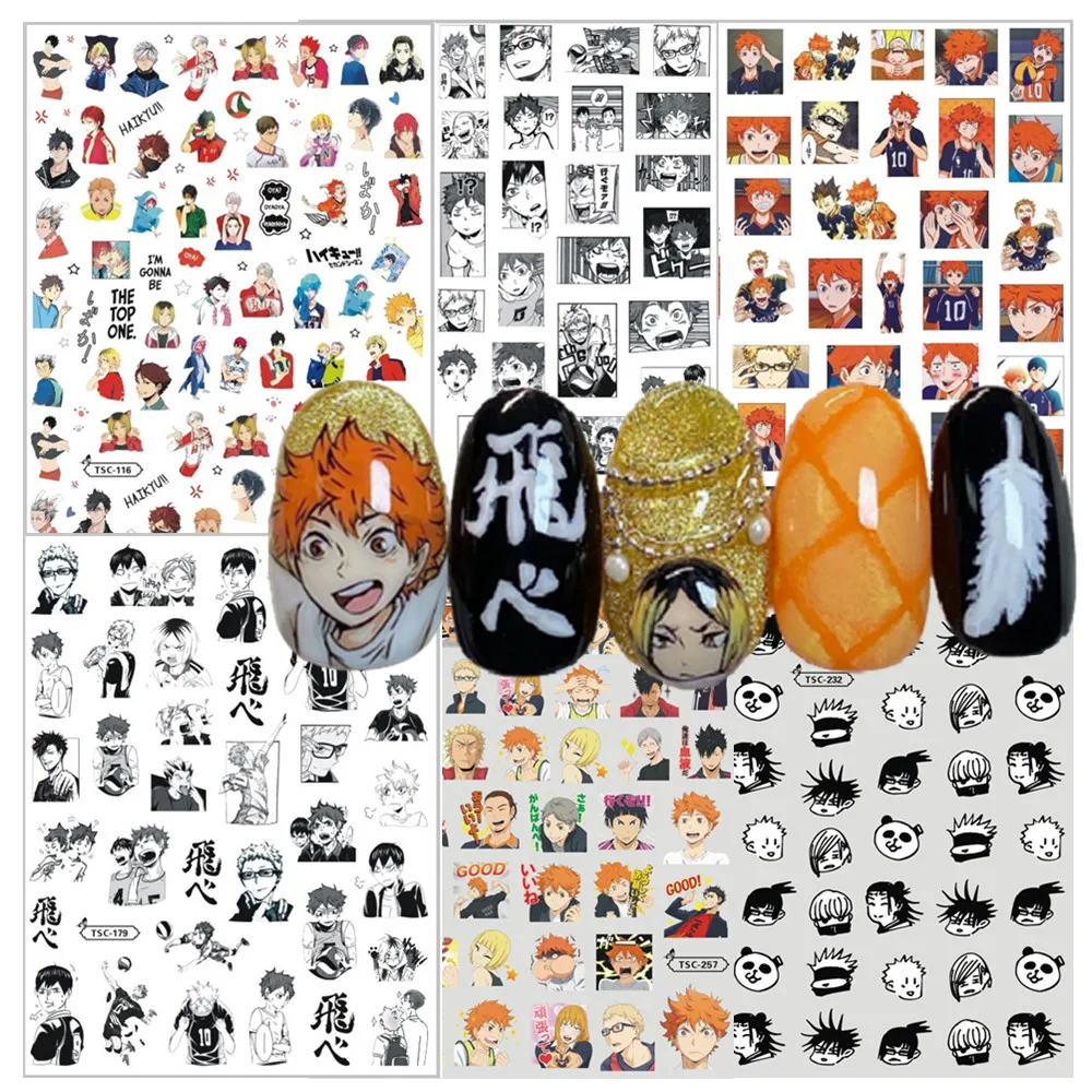 TSC-177 Haikyuu Touch Tatchi タッチ うえすぎ かずや Anime 3D Nail Art Sticker Stamp Decal Nail Slider for DIY Fashion