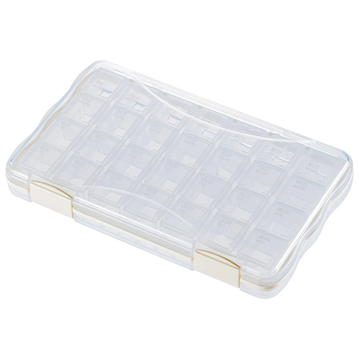 

Harupink Pill Organizer with 28 Compartments 7 Days Pill Dispenser Box with Flip Lids Portable Weekly Pill Container Large