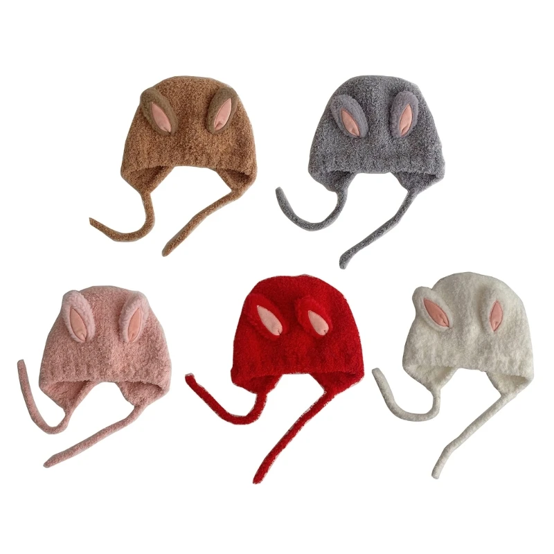 

Knitted Newborn Baby Hat Ear Hat for Newborn Baby Boy Girl Warm Hat 43-48cm