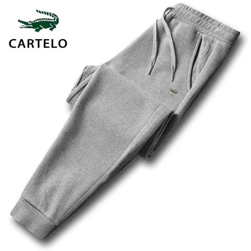 CARTELO Waffle Pants Spring/Summer Leisure Sports Pants Fashion Embroidered Pants Men's and Women's Jogging Pants