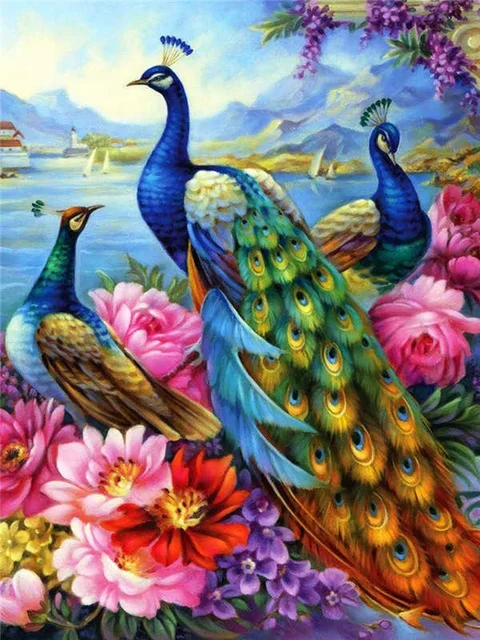 Animal 5D Diamond Painting Parrot Cat Dog Diamond Mosaic Animal Bird Rhinestone Embroidery Full Round Diamond Cross Stitch Kit CY-DW04291AE6