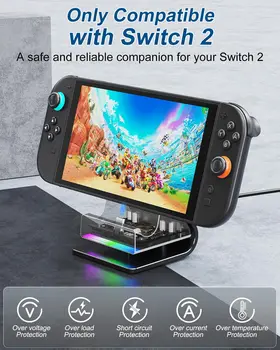AOLION For Switch 2 Host Charging Stand Fast Charging Adjustable RGB NS2 Gaming Console Charging Stand 2 AOLION For Switch 2 Host Charging Stand Fast Charging Adjustable RGB NS2 Gaming Console Charging Stand 2