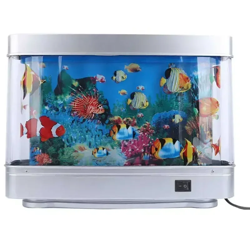 Fish Tank Ornaments Artificial Tropical Fish Tank Lamps Aquarium Decorative Night Light Virtual Ocean Dynamic LED Table Lamp Cute Room Decor Gift