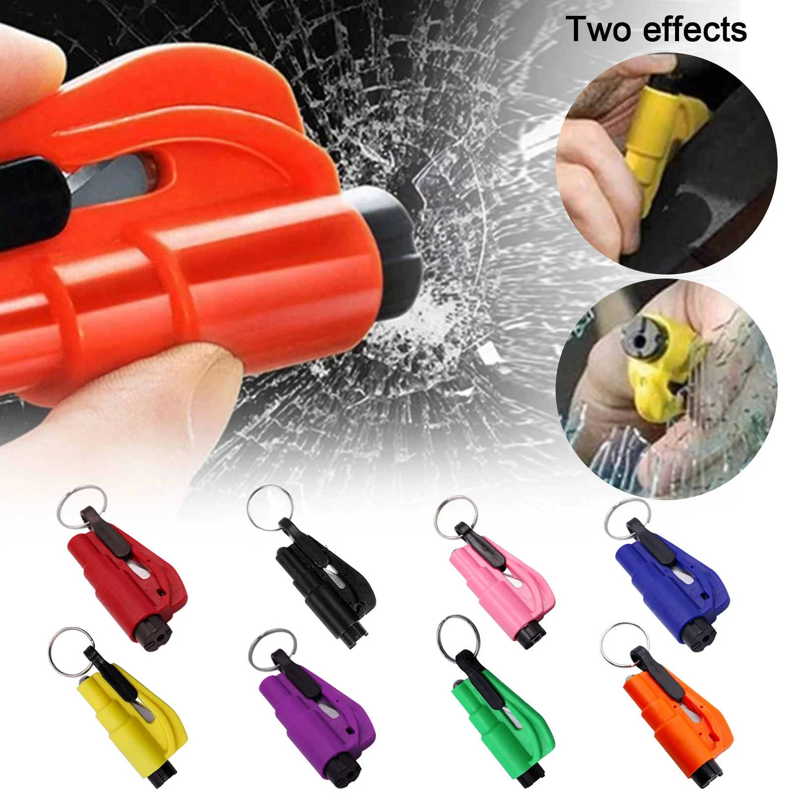 Car Window Breaker With Car Seat Belt Cutter And Key Ring | Car Safety Hammer | Escape Tools