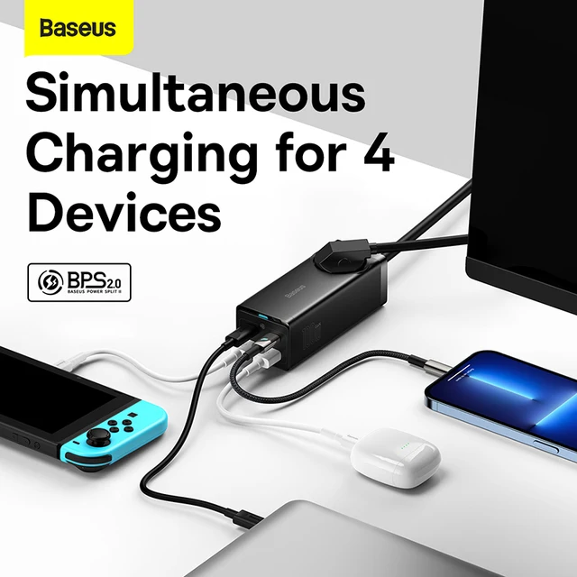 Baseus 100W GaN3 Pro ładowarka biurkowa stacja ładująca szybka ładowarka do iphone 13 12 Pro Max Xiaomi Samsung Laptop 3