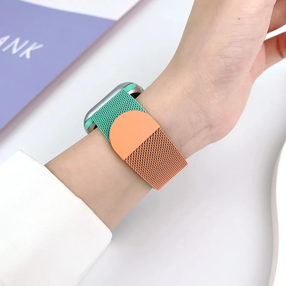 Gradient Dual-Tone Milanese Magnetic Wristband - Stainless Steel Strap