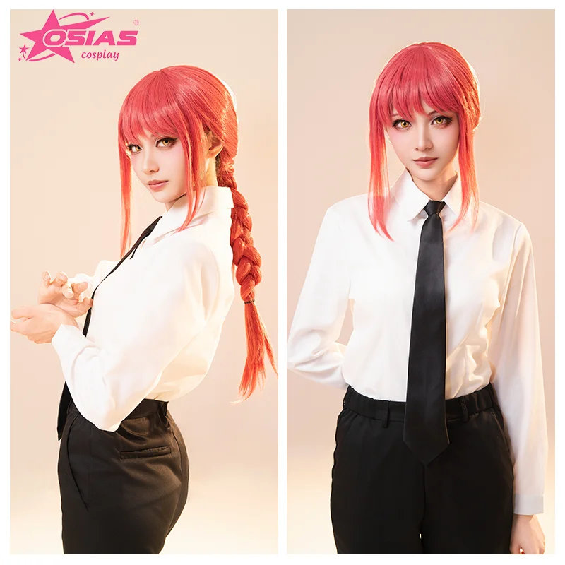 Perruque Makima Chainsaw Man Cosplay - Blond Clair, 60 Cm, Synthétique, Taille Moyenne