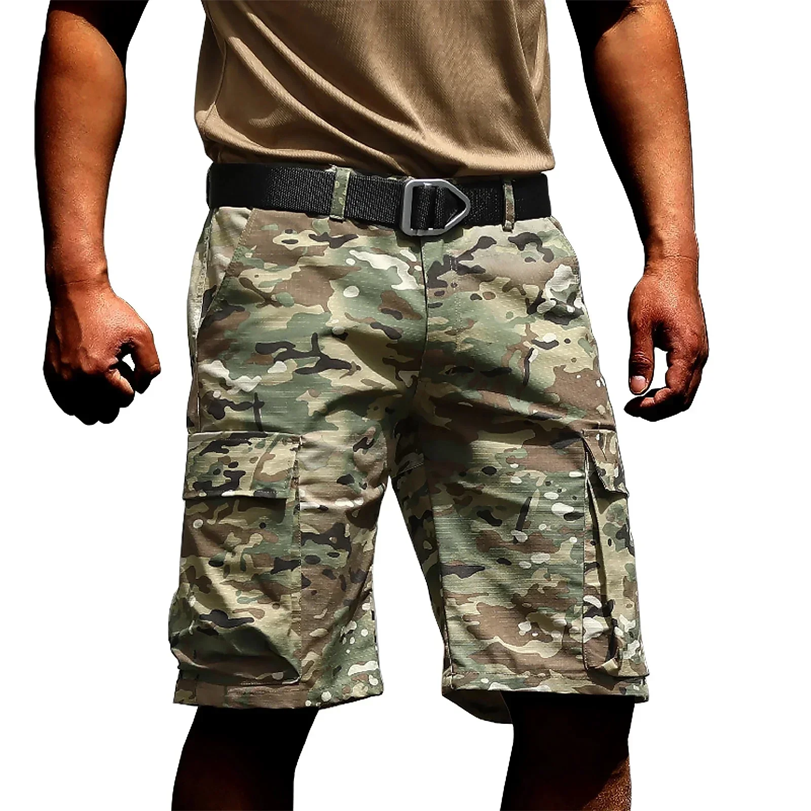 Outdoor Camouflage Military Shorts Street Hip-hop Trend Cargo Short Pants Multi-pocket Tactical Commuter Men's Sports Shorts