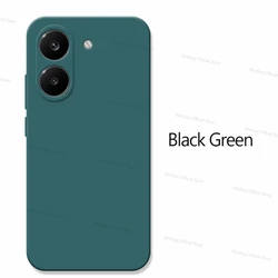 Luxury Shockproof Liquid Silicone Phone Case Cover - Premium TPU Protection for Poco X8 Pro Max (Black Green)