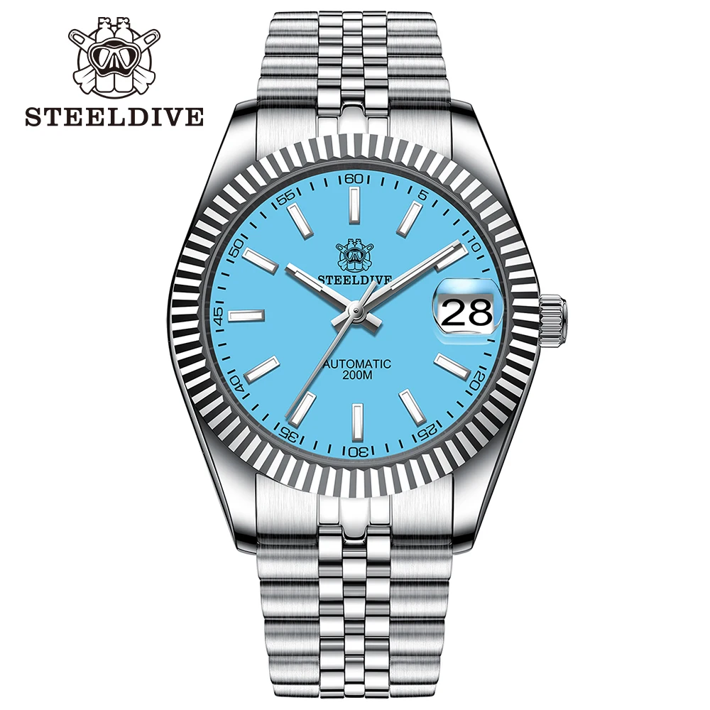 

STEELDIVE SD1933 Small Dial Stainless Steel Bracelet 200M Waterproof Blue Luminous NH35 Automatic Mechanical Watch For Men reloj