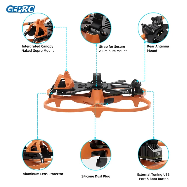 GEPRC GEP-CL30 V3 Frame 3Inch Drone Carbon Fiber Black Orange RC FPV Quadcopter Helicopter Replacement Accessories Parts 2