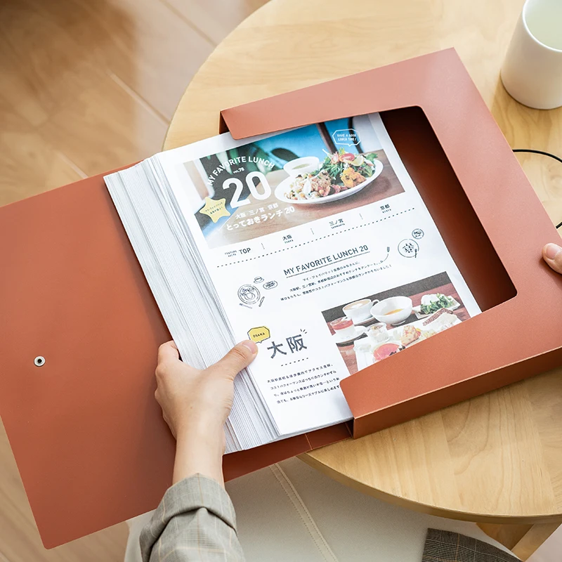 File folder large capacity A4 thickening document box office file holder school desktop archive organizer with buckle