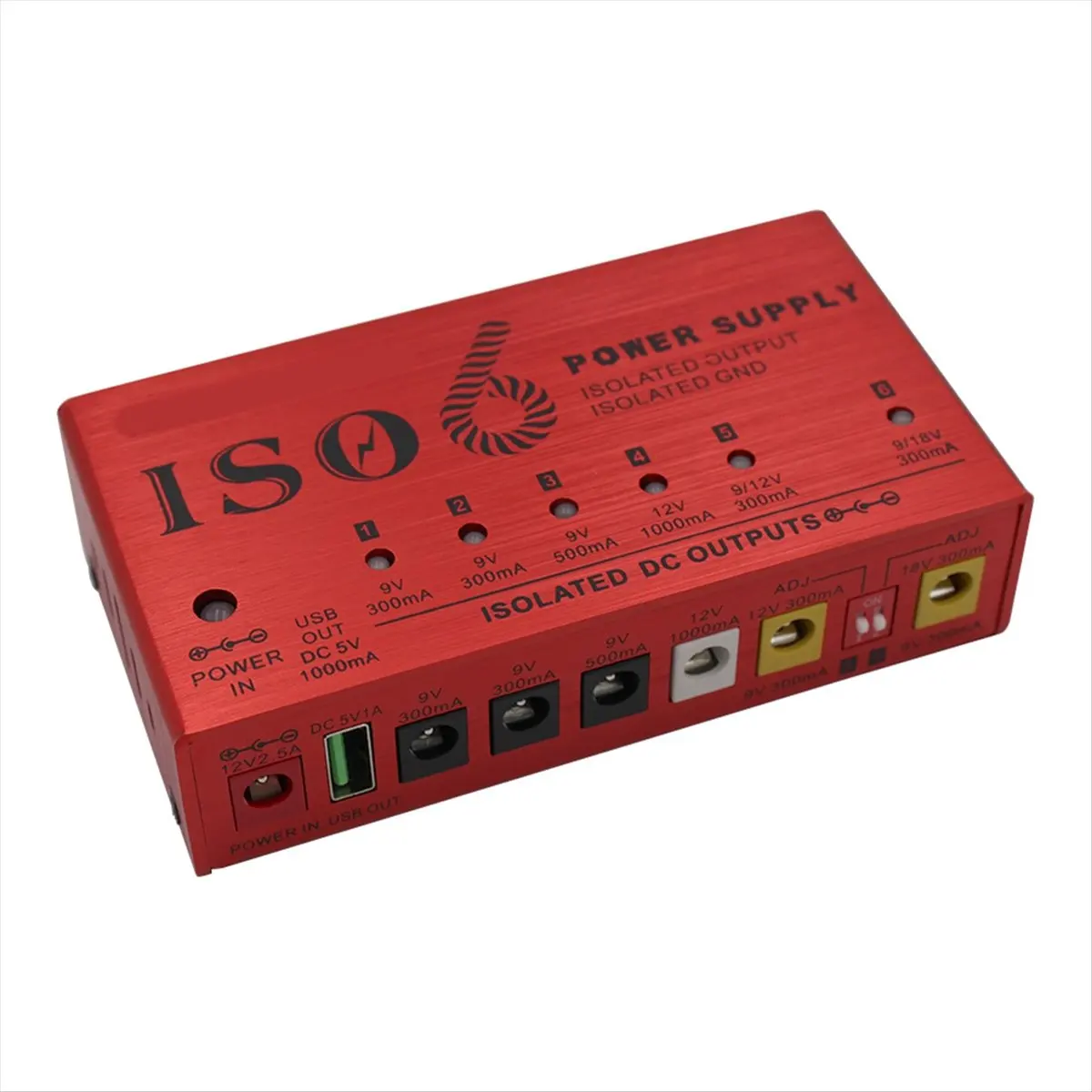 (ABGQ) ISO6 전원 공급 장치 7채널 악기 전원 공급 장치 별도의 단락 보호 LED 전원 표시등(미국)