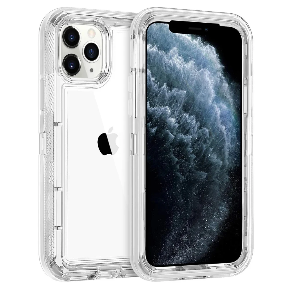 Hybrid Heavy Duty 3-in-1 Shockproof Clear Phone Case