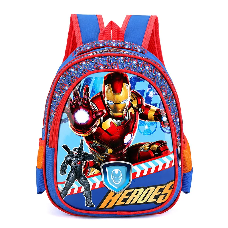 

New Marvel Spider-Man Iron Man Backpack Cartoon Cute Kindergarten Small Boys Girls Anime Ventilate Large Capacity Schoolbag Gift