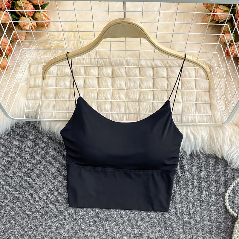 Summer Crop Tops Women Sexy Tank Top Grils Lady Ice Silk Seamless Backless  Vest Tube Top Underwear Padded Bra Bralette Camisole - AliExpress