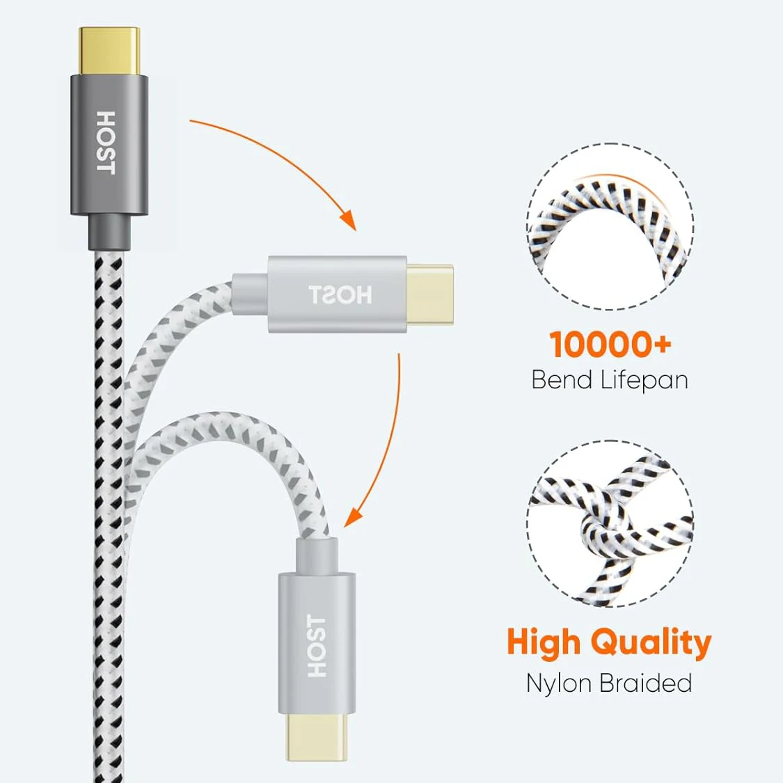 케이블크리에이션 짧은 USB C-마이크로 USB 케이블 0.2M, 브레이디드 USBC-마이크로USB OTG 480Mbps 코드
