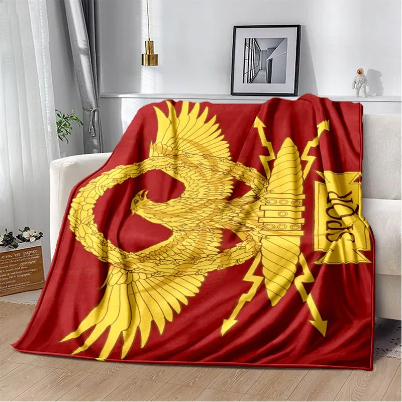 로마 SPQR 로고 인쇄 담요 패션 따뜻한 담요 부드럽고 편안한 담요 홈 여행 담요 생일 선물