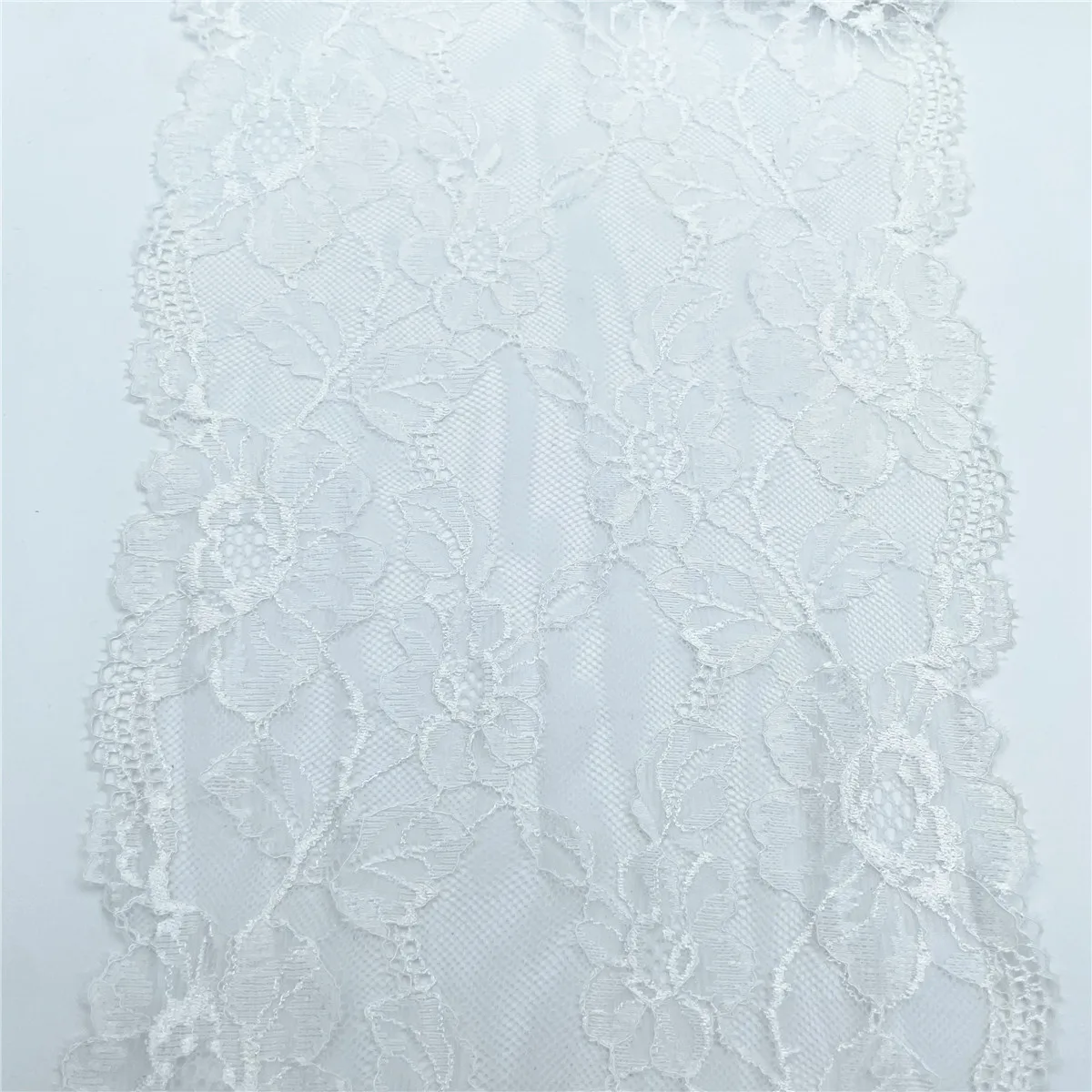 3y/lot Width 23cm White Elastic Stretch Lace Trim 5