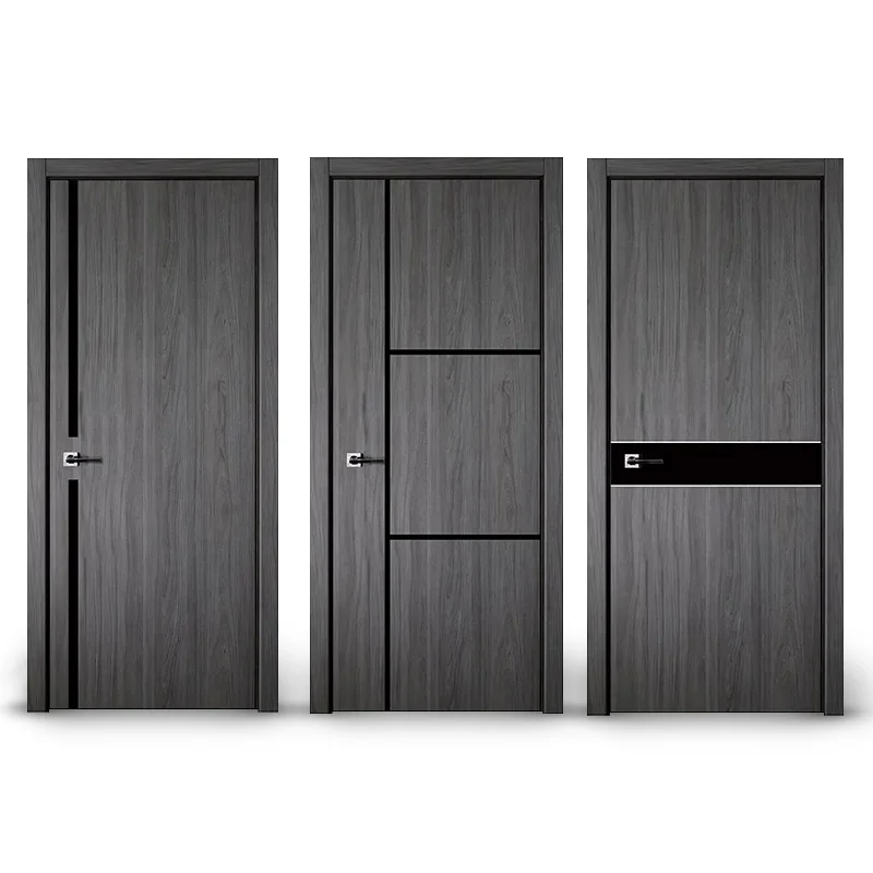 Residential Fashionable Cleanable undeformed oak Noise preventive Eco-Friendly WPC slab sound proof interior Composite wood door 2