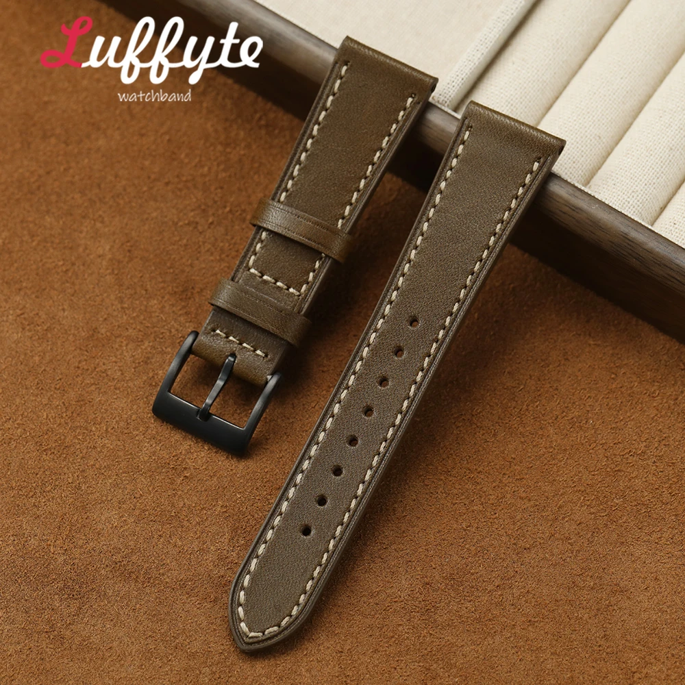 Premium Genuine Leather Watch Band - Comfortable and Durable Wrist Strap for Men's Watches