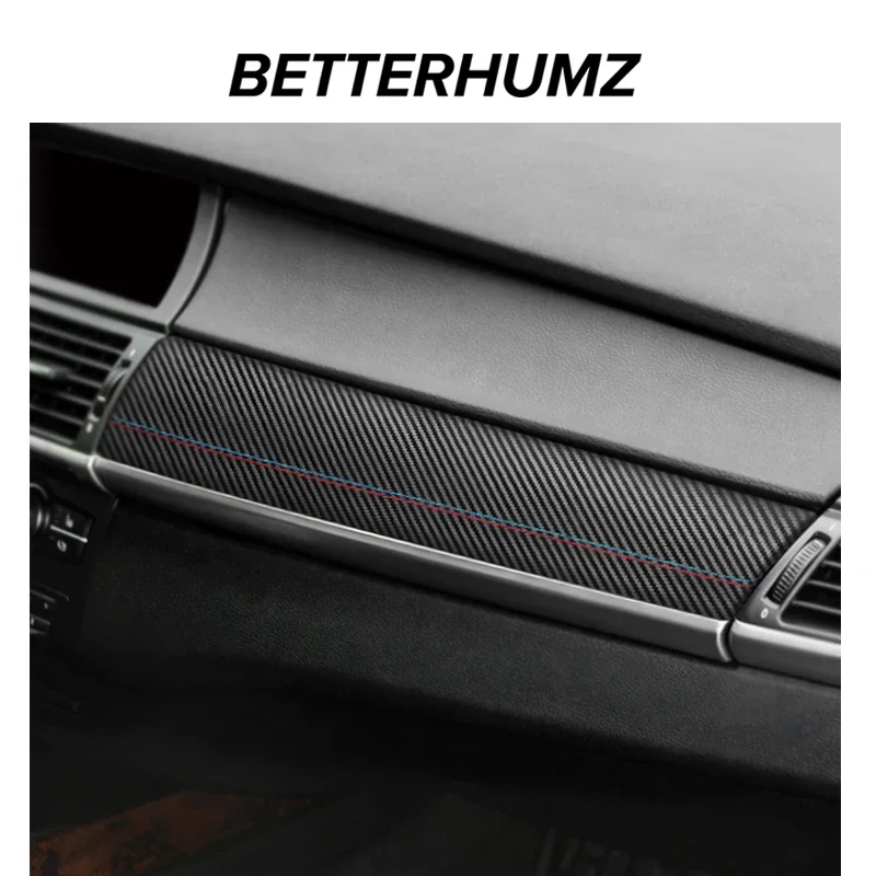 For BMW E70 X5 E71 X6 Made of Alcantara Car Interior Dashboard Panel Trim Strips Instrument Performance Stickers Accessories car interior trim