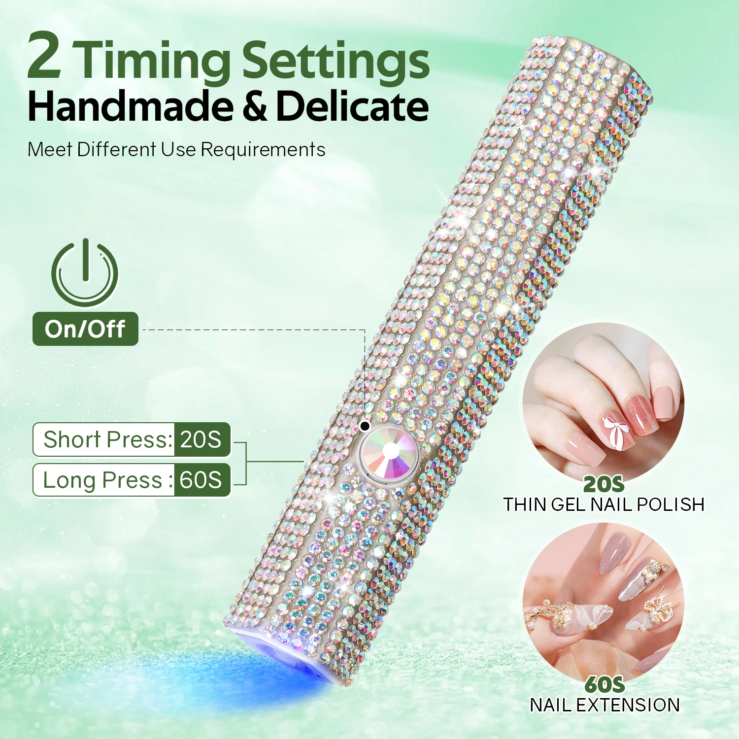 Handheld UV LED Nail Lamp Portable Mini Nail Light for Fast Curing Gel Nail Polish USB Nail Dryer for Home DIY Manicure Nail Art 3