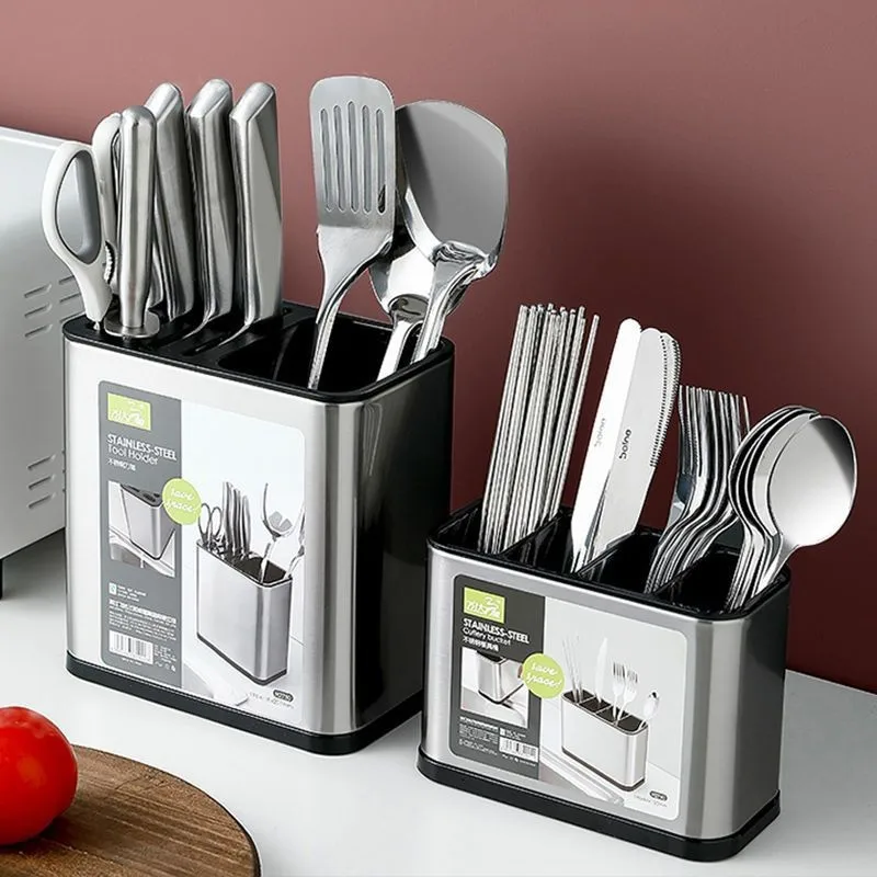 

Kitchen Cutlery Organizer Knife Stand Plastic Drain Storage Holder Spoon Fork Chopstick Kitchenware Cooking Tray Shelf Box Tool