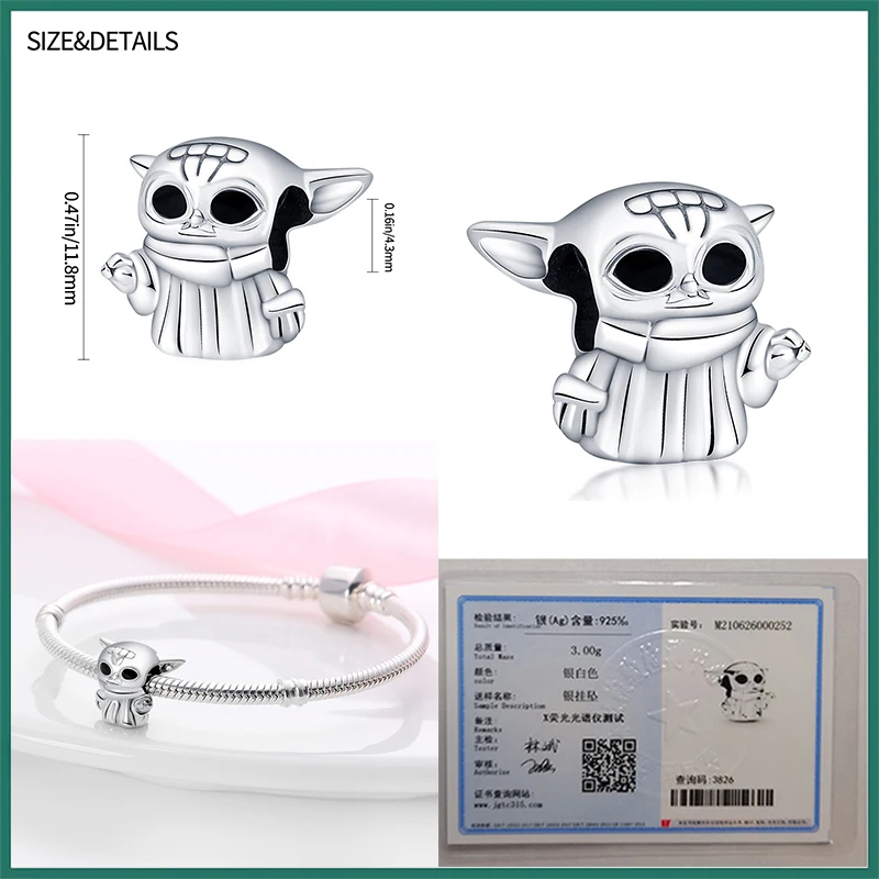 Silver Charms Beads HEROCROSS STARS WARS 925 Sterling Silver for Pandora Bracelets for Women