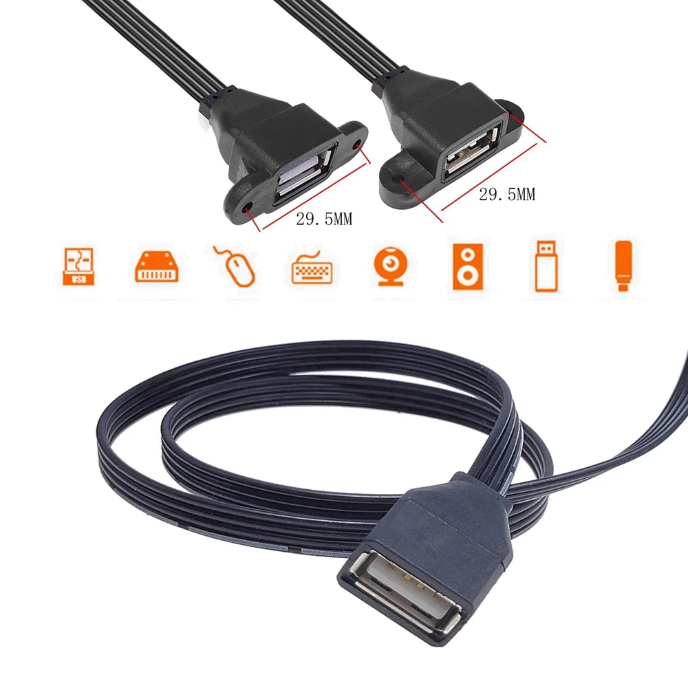 Elbow USB 2.0 flat extension cable male to female data cable printer computer USB flash drive mouse link adapter cable