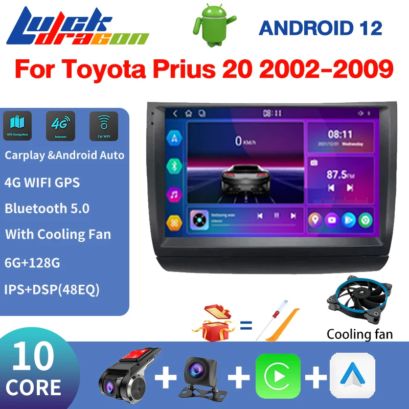 

2Din Android Multimedia Video Player Carplay Android Auto For Toyota Prius 20 2002-2009 Android12 Navigation Autoradio Radio