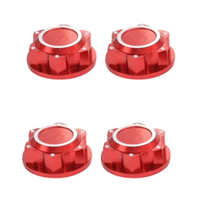 4Pcs Aluminum Hex Wheel Nuts Wheel Hub Cover Dustproof Anti-Skid For Arrma 1/5 Kraton 8S Outcast 8S RC Car 24Mm